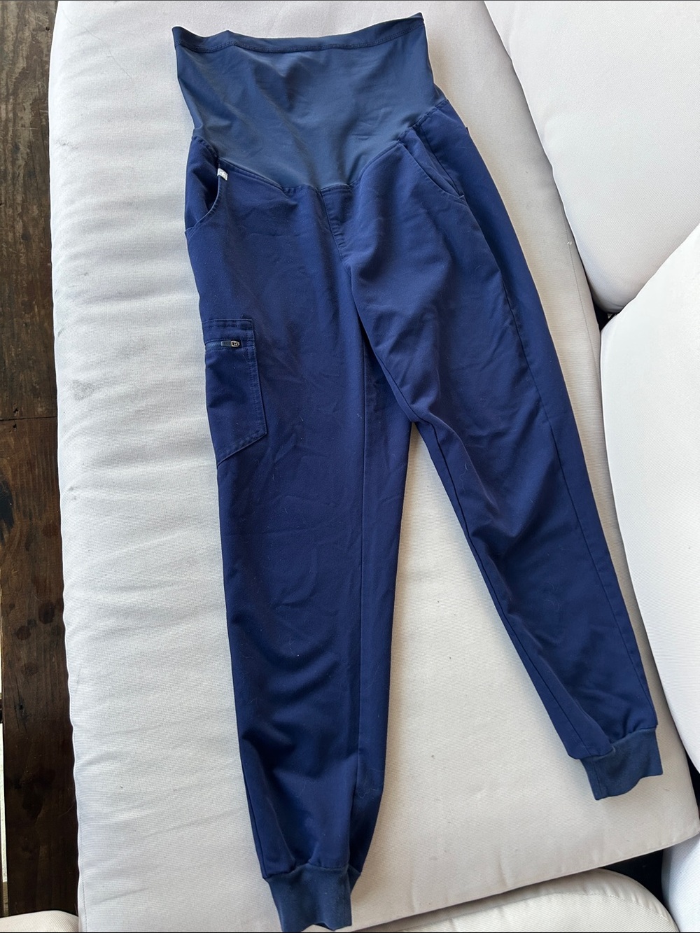 Figs Navy Maternity Joggers with High-Rise Panel